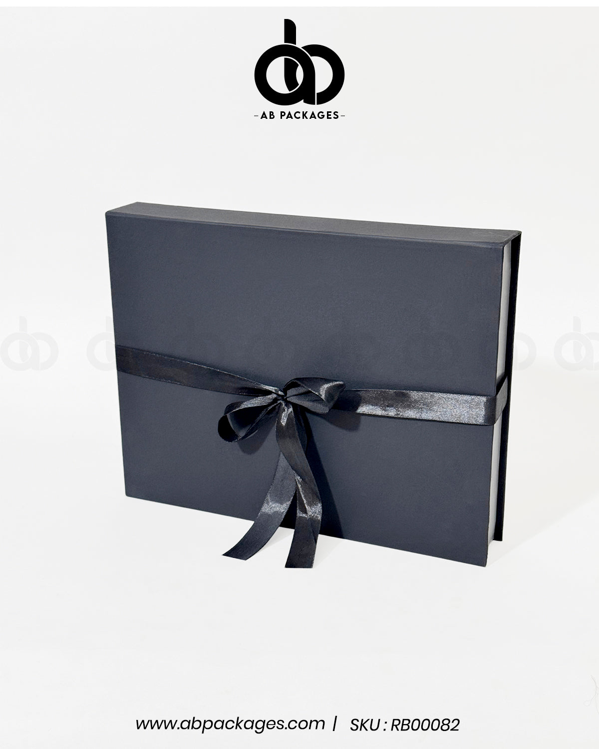 Luxury Rigid Gift Box with Black Silk Ribbon – AB PACKAGES